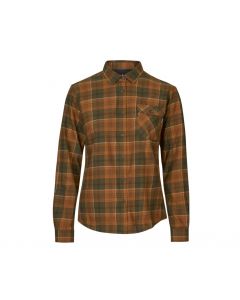 Seeland Skye Highseat Bluse Woman Grizzly Brown/Terracotta Check