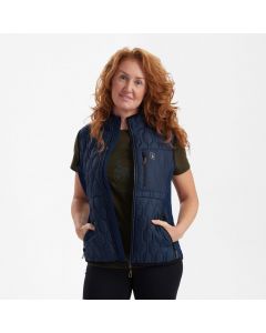 4543-785 Lady Mossdale Quilted Waistcoat Dress Blue