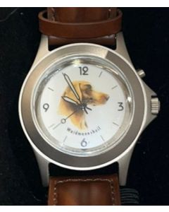 Greiner horloge weinmaraner met stalen band/of leer