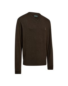 8118 Deerhunter Harrington V-Ausschnitt Strick - (Neu) Brown Melange