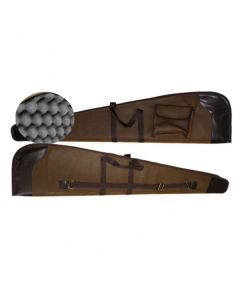 Geweerfoedraal kunstleer/pvc met noppenfoam en zijvak 125X29X7CM