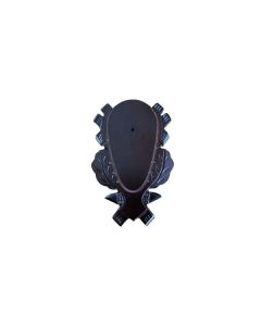 Gewei plank maat 14x24x1,8cm bruin eiken incl. kaak uitsparing en schedelklem.