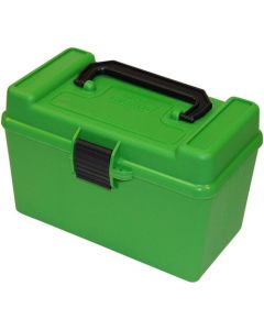 24H50-RS-10 MTM Case Gard Deluxe Ammo Box 50 Round Handle 223 Rem 204 Ruger Green