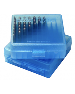 24P-100-22-24 MTM Case Gard Ammo Box 100 Round Flip Top For .22 LR Clear Blue