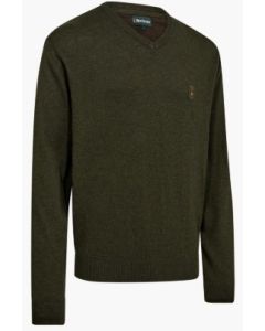 8118 Deerhunter Harrington V-Ausschnitt Strick - Forest Ember Melange